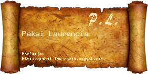 Paksi Laurencia névjegykártya